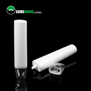 Custom D45 Empty LDPE Plastic Square Tube with Double Wall Screw Cap for Cream Lotion Packaging