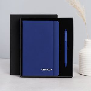 Cuaderno A5 Personalizado y Caja de Regalo con Bolígrafo, Set de Agenda con Páginas Rayadas para Empresas - Product Image 4