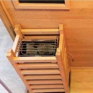 חדר סאונה היברידי מודרני המשלב סאונות אדים אינפרא אדום 9kw כיריים חשמליות עץ 4 אנשים בשימוש בחוץ סה "כ - Product Image 4