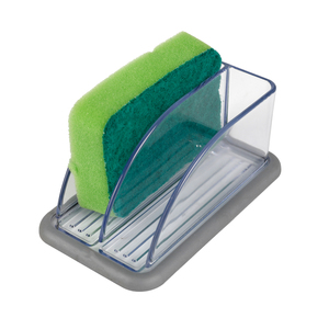 OEM/ODM Plastic Transparent Kitchen Tabletop Storage Portable Dual Sponge Drying Rack