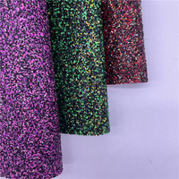 Tissu épais de paillettes de couleur d'halloween, couleurs mélangées colorées pour chaussures