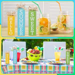 Adorno de Escritorio de Madera Estilo Campestre Más Vendido para Decoración del Hogar, Letrero de Pared de Madera con Escalera de Madera para el Verano, Transfronterizo - Product Image 4