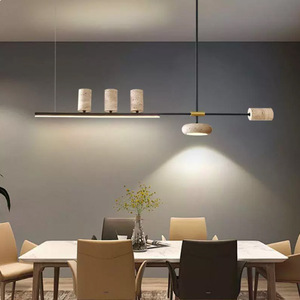 <span class=keywords><strong>Lampadario</strong></span> Lineare Wabi-Sabi in Travertino <span class=keywords><strong>Giallo</strong></span> Retrò per Ristoranti, Cucine, Sale Artigianali e Bar - Product Image 1
