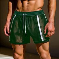 Shorts de sport d'été pour hommes à taille élastique, avec design ajouré, grande taille, en maille rayée