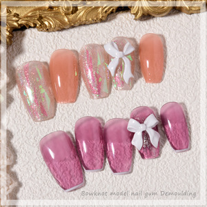 Moule à ongles en silicone 3D en forme de nœud, moule de sculpture pour bonbons, pour le remplissage de vernis gel et la décoration d'ongles - Product Image 2