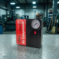 Compresseur d'air portable 12V monocylindre avec lumière d'urgence et pompe de gonflage pour pneus, en ABS, certifié CE