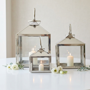 Manufacturers Customized Sizes Rectangular Shape Stainless Steel Metal Candle Lanterns for Decoration - Product Image 1