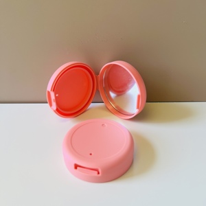 Étui cosmétique en plastique rose <span class=keywords><strong>vide</strong></span> pour <span class=keywords><strong>cartouche</strong></span> d'ombre à paupières plaque de rouge à lèvres boîte d'emballage Blush étui à poudre avec miroir - Product Image 5