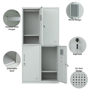 Modern Design 4-deurs Stalen Kast Met Sleutelslot Witte Metalen Kledingkast Voor Slaapzaal Home Gym Kleedkamer - Product Image 2