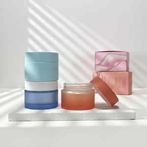 Wholesale 1oz 2oz 100ml Luxury Glass Customized Frosted <b>clear</b> Jar With Sliver Lids for Skincare Cream <b>Containers</b> - Product Image 3