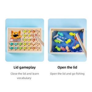 Creative Fine Motor Skill Toy ABC <b>Alphabet</b> Color Sorting <b>Puzzle</b> Spelling Letters Cognition Wooden Magnetic Fishing Game - Product Image 3