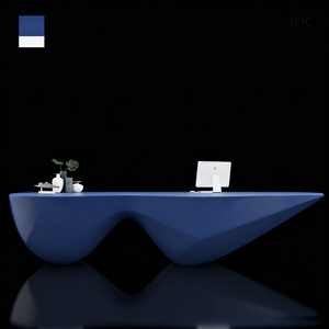 Mostrador de Recepción Q021 Artístico, Robusto, Irregular, de FRP con Doble Curvatura y Forma de Ola Orgánica para Oficina y Centro de Spa - Product Image 5