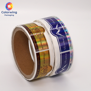 Autocollants en rouleau holographiques imperméables personnalisés, étiquettes d'emballage en feuille d'or laser pour aliments, vin, bocaux et bouteilles - Product Image 3
