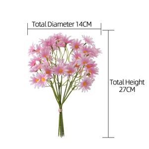 CL19001人工ガーバーデイジーフェイクシルク花カモミール菊ブーケホームホテルテーブル装飾 - Product Image 6