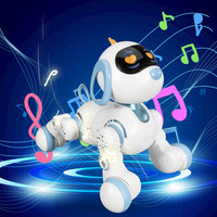 Robot Anjing Interaktif Edukatif untuk Anak-Anak, Dapat Diisi Ulang, Menari, Dapat Diprogram, Cerdas, dengan Remote Control dan Musik