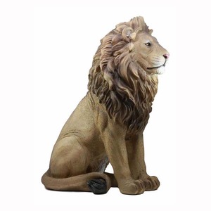 Home Decoration <strong>Life</strong> <strong>Size</strong> Black Resin <strong>Statue</strong> of a <strong>lion</strong> Wearing a Crown for Wholesale - Product Image 3