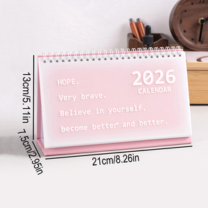 <span class=keywords><strong>PVC</strong></span> Bìa 2026 Phong cách tươi lịch đục lỗ thẻ máy tính để bàn trang trí Memo Gradient màu Tiếng Anh phiên bản lịch - Product Image 6