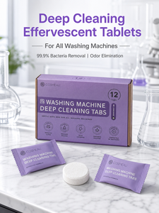Tablettes nettoyantes pour tambour de <span class=keywords><strong>machine</strong></span> <span class=keywords><strong>à</strong></span> <span class=keywords><strong>laver</strong></span>, effervescentes, puissantes pour éliminer les taches, pour les lave-linges <span class=keywords><strong>à</strong></span> chargement frontal entièrement automatiques - Product Image 1