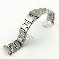 20mm 22mm Bracelet en métal plaqué or à bout incurvé en acier inoxydable massif brossé avec fermoir papillon plongeur