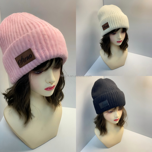 Bonnet d'hiver luxueux personnalisable, chaud et doux, en tricot, avec logo personnalisé, casquette jacquard <span class=keywords><strong>de</strong></span> créateur, bonnet en polaire confortable pour l'hiver - Product Image 3