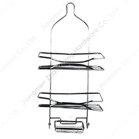 Pas de perçage multicouche métal égouttoir serviette organisateur douche Caddy panier étagère murale pour salle de bain avec crochets porte-savon
