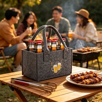 Sac isotherme écologique en polyester pour bière avec séparateur, porte-boissons réutilisable pour pique-nique en extérieur et vente en gros