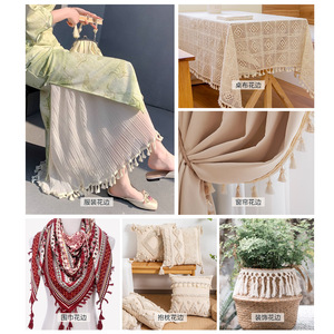 Rebacca <b>Tassel</b> Lace Cotton Silk Decorative Trim For Clothing <b>Curtains</b> Tablecloths - Product Image 2