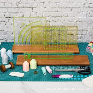 Estante de almacenamiento para reglas de madera, organizador de escritorio de 3 capas con múltiples ranuras para reglas acolchadas - Product Image 2