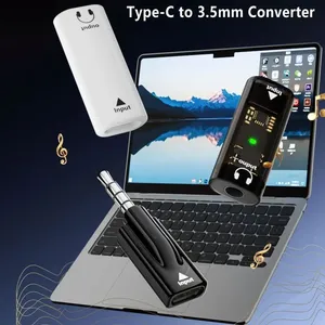 Convertisseur USB Type-C vers 3,5 mm <span class=keywords><strong>m</strong></span>âle-femelle HiFi Plug & Play <span class=keywords><strong>DAC</strong></span> sans latence Connecteur USB-C vers AUX avec gaine en PVC pour ordinateur - Product Image 2