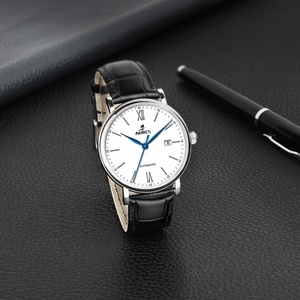 AKIRES orologio meccanico automatico minimalista cinturino in acciaio inossidabile analogico ETA movimento 2824 alla moda cassa in pelle OEM - Product Image 5