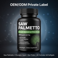 OEM 6-en-1 Saw Palmetto Hommes 320mg Qualité Pharmaceutique Complément Prostate Graine de Citrouille Graminex Ortie Bloqueur de DHT