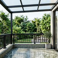 Système de terrasse moderne intérieur/extérieur en alliage d'aluminium, garde-corps de balcon et d'escalier, installation facile, étanche, pour villa et appartement, garantie 2 ans