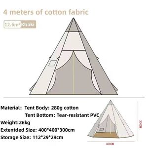 <span class=keywords><strong>Famille</strong></span> multi-personnes <span class=keywords><strong>Camping</strong></span> tipi tente extérieure étanche à la pluie adaptée au <span class=keywords><strong>camping</strong></span> randonnée <span class=keywords><strong>vacances</strong></span> - Product Image 2