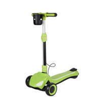 Trottinette électrique pour enfants à trois roues pliable, moteur 60W, hauteur réglable, lumières LED, batterie amovible, conduite en extérieur