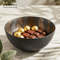 Bol à chocolat rond en céramique Omaysn avec glaçure métallique, assiette à chocolat, décoration d'intérieur, fabriqué par l'usine de céramique de Chaozhou