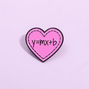 Línea recta algebraica ecuación pendiente-interceptar broche <span class=keywords><strong>en</strong></span> forma de corazón Rosa insignia de Metal matemáticas regalo del Día de San Valentín joyería - Product Image 4