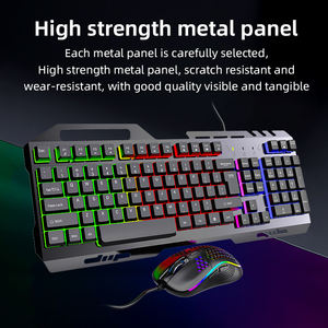 <span class=keywords><strong>Clavier</strong></span> <span class=keywords><strong>et</strong></span> <span class=keywords><strong>souris</strong></span> de jeu à membrane métallique en vente chaude, <span class=keywords><strong>clavier</strong></span> <span class=keywords><strong>et</strong></span> <span class=keywords><strong>souris</strong></span> rétroéclairés RVB, <span class=keywords><strong>clavier</strong></span> <span class=keywords><strong>et</strong></span> <span class=keywords><strong>souris</strong></span> métalliques pour joueurs, Teclado Mecanic - Product Image 4