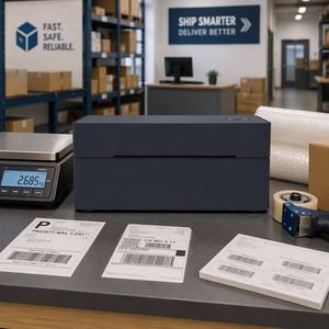 Stampante di Etichette Termica Diretta Versatile Compatibile con Carta in Rotolo Fanfold, Stampa 203Dpi 160mm/<span class=keywords><strong>s</strong></span> per Sistemi POS Windows e Mac - Product Image 4