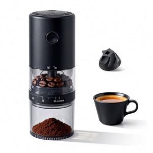 Moulins à café électriques portables sans fil avec 38 réglages de mouture ajustables, batterie de 2000 mAh pour les voyages, le camping - Product Image 1