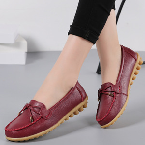 Nuevos mocasines cómodos multicolores a la moda para mujer, zapatos planos sin cordones de cuero genuino, zapatos informales para mujer, talla 35-44 - Product Image 5
