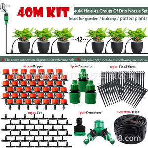 Kit d'irrigation goutte à goutte, tuyau de 10 m, 12 goutteurs, connecteur en T, tige fixe pour jardin, balcon, plantes en pot - Product Image 5