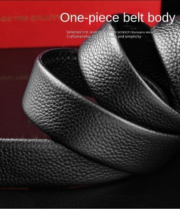 Cinturón de Cuero Genuino de Alta Calidad para Hombre, Hebilla Automática de Aleación, 3.5cm, Piel de Vaca Auténtica, Sin Agujeros, Ajustable - Product Image 2