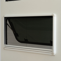Nouvelle fenêtre de camping-car extérieure solide en verre trempé véritable avec aveugle plissé et cadre intérieur blanc moustiquaire utilisé pour les caravanes de voitures