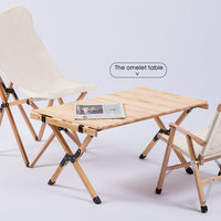 Camping en plein air pliant Table en bois jardin Portable oeuf rouleau pique-nique bureau