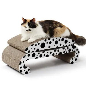 2-in-1 Cat Bed With Polka Dots 2-In-1 Cat Scratching Board For Multiple Cats Pet Toys To Play And Sharpen Claws