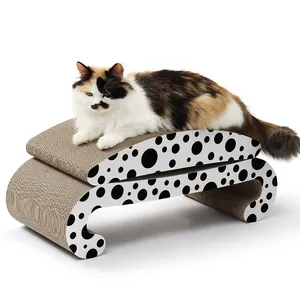 Lit pour chat 2-en-1 avec pois Planche à gratter 2-en-1 pour chats multiples Jouets pour animaux de compagnie pour jouer et aiguiser les griffes