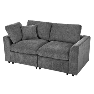 Sofá Loveseat Moderno en Forma de U de 72.8 Pulgadas, Sofá de Tela Suave con Estructura de Madera Maciza y Almohada - Product Image 2