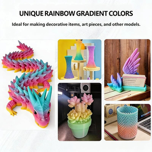 เส้นพลาสติก PLA สีรุ้งไล่เฉด ขนาด 1.75 มม. หลากสีสันสวยงาม สำหรับเครื่องพิมพ์ FDM ยี่ห้อ Bambu Creality - Product Image 1