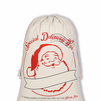 Vente en gros d'usine, sacs cadeaux en toile de coton écologiques rectangulaires de 50x70 cm, grands sacs de Noël pour le Père Noël, avec cordon de serrage, pour les fêtes d'enfants