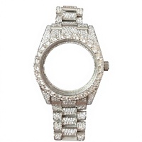 Montre de luxe personnalisée unisexe, édition limitée, style Hip Hop, avec mouvement automatique, en acier inoxydable, cadran en cristal, sertie de moissanite, élégante et vintage